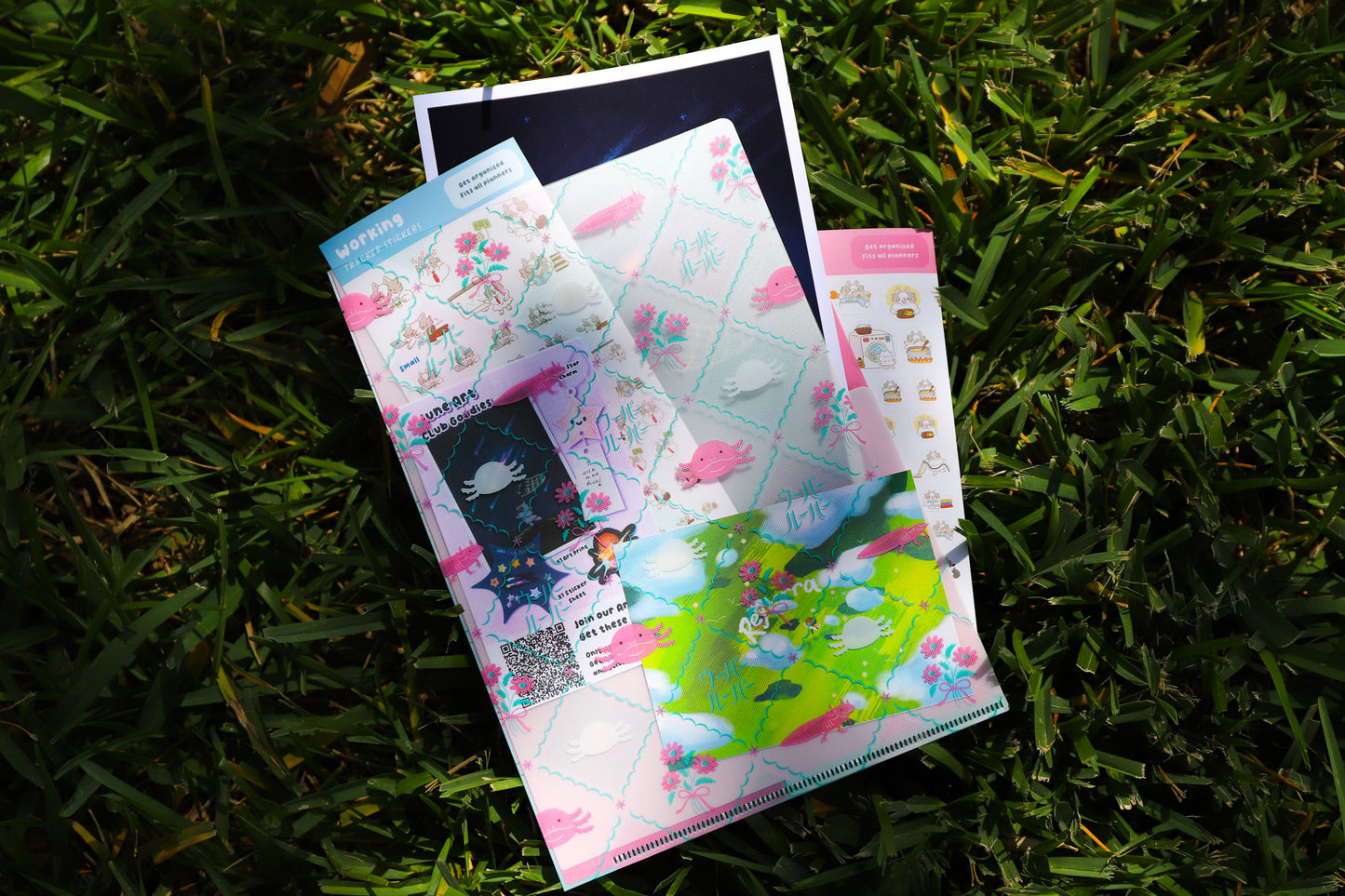 Axolotl Sticker Organizer Folder