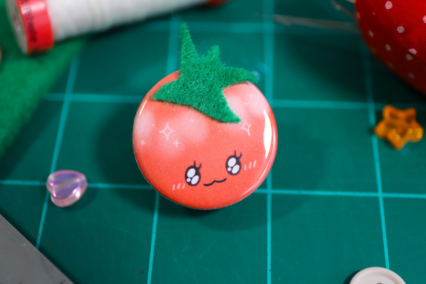 Tomato Friend Pin or Magnet