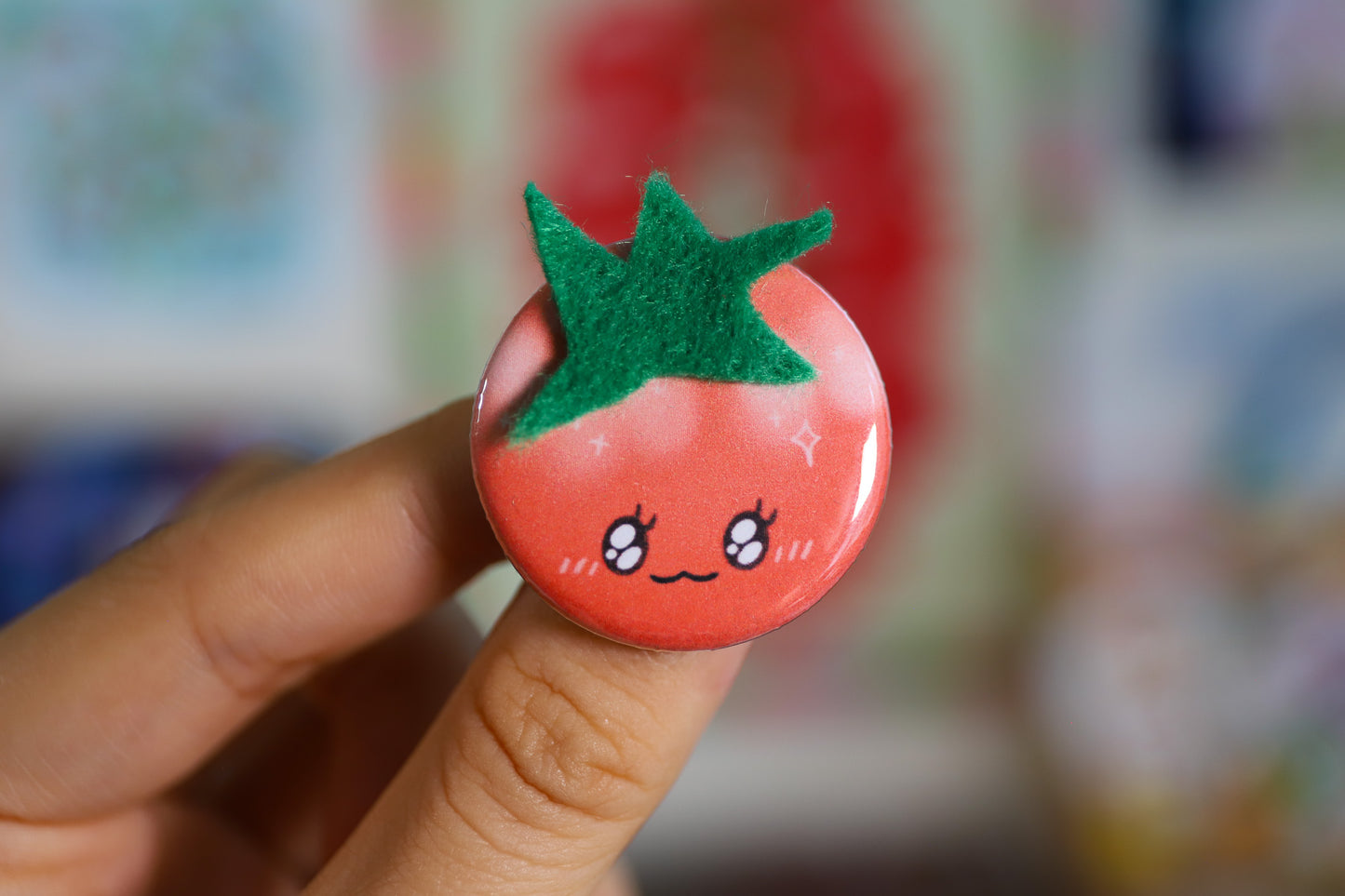 Tomato Friend Pin or Magnet