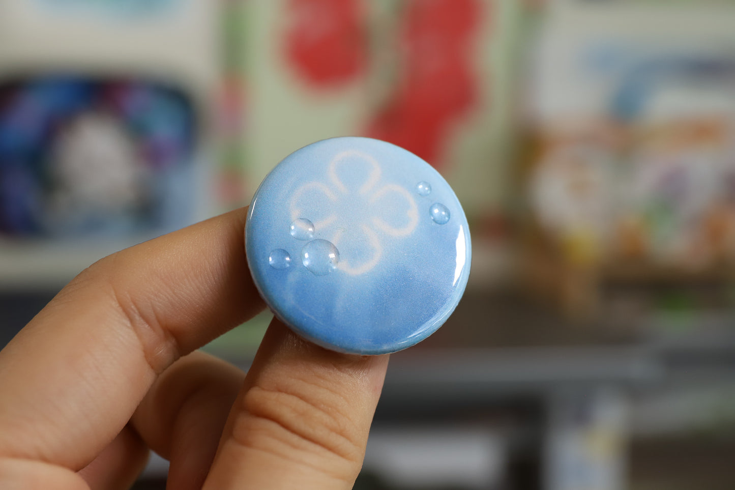 Moon Jellyfish Pin or Magnet