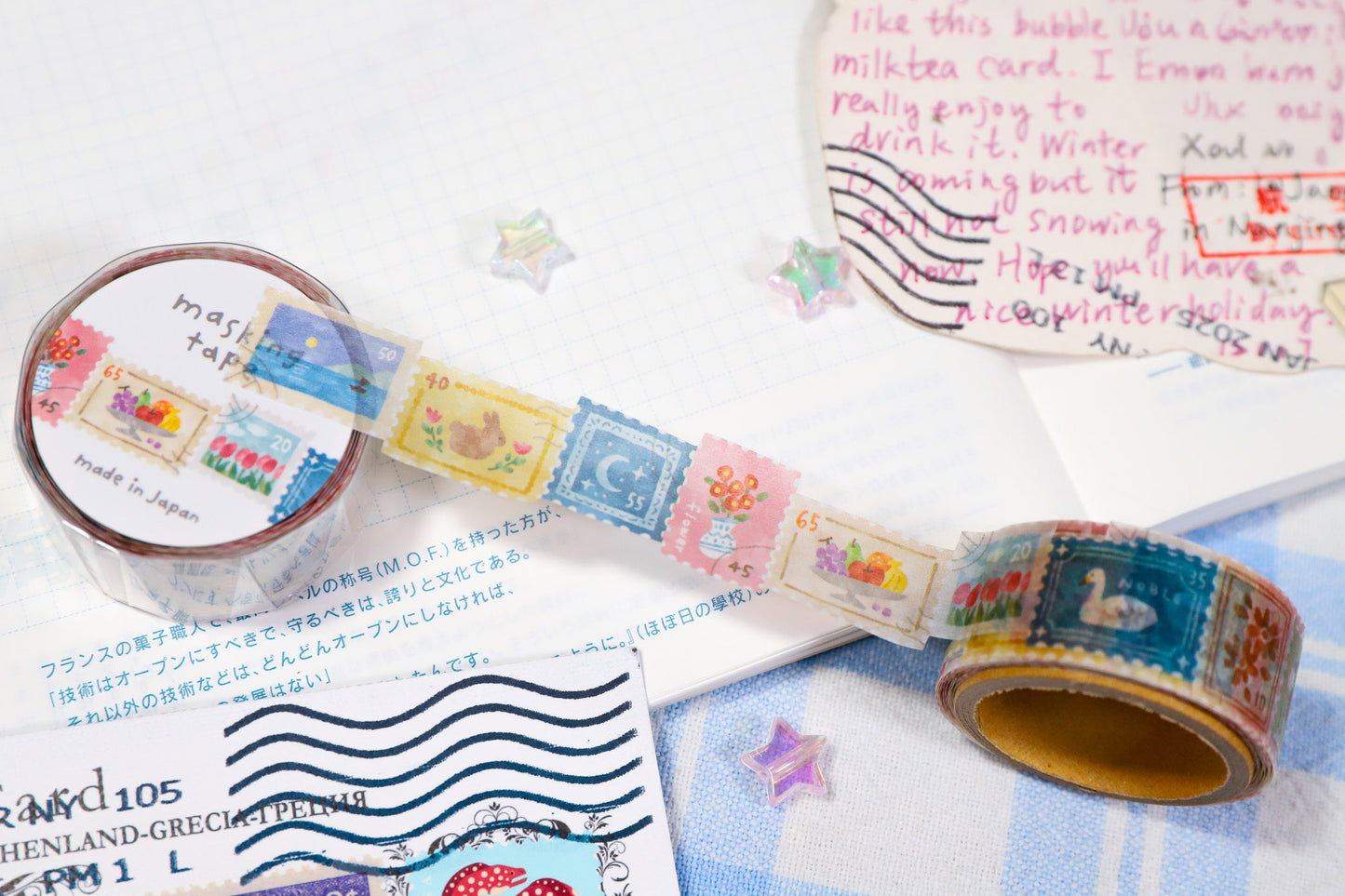 Vintage Stamps Washi Tape Sample
