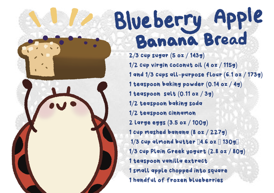 Blueberry Apple Banana Bread - Recipe