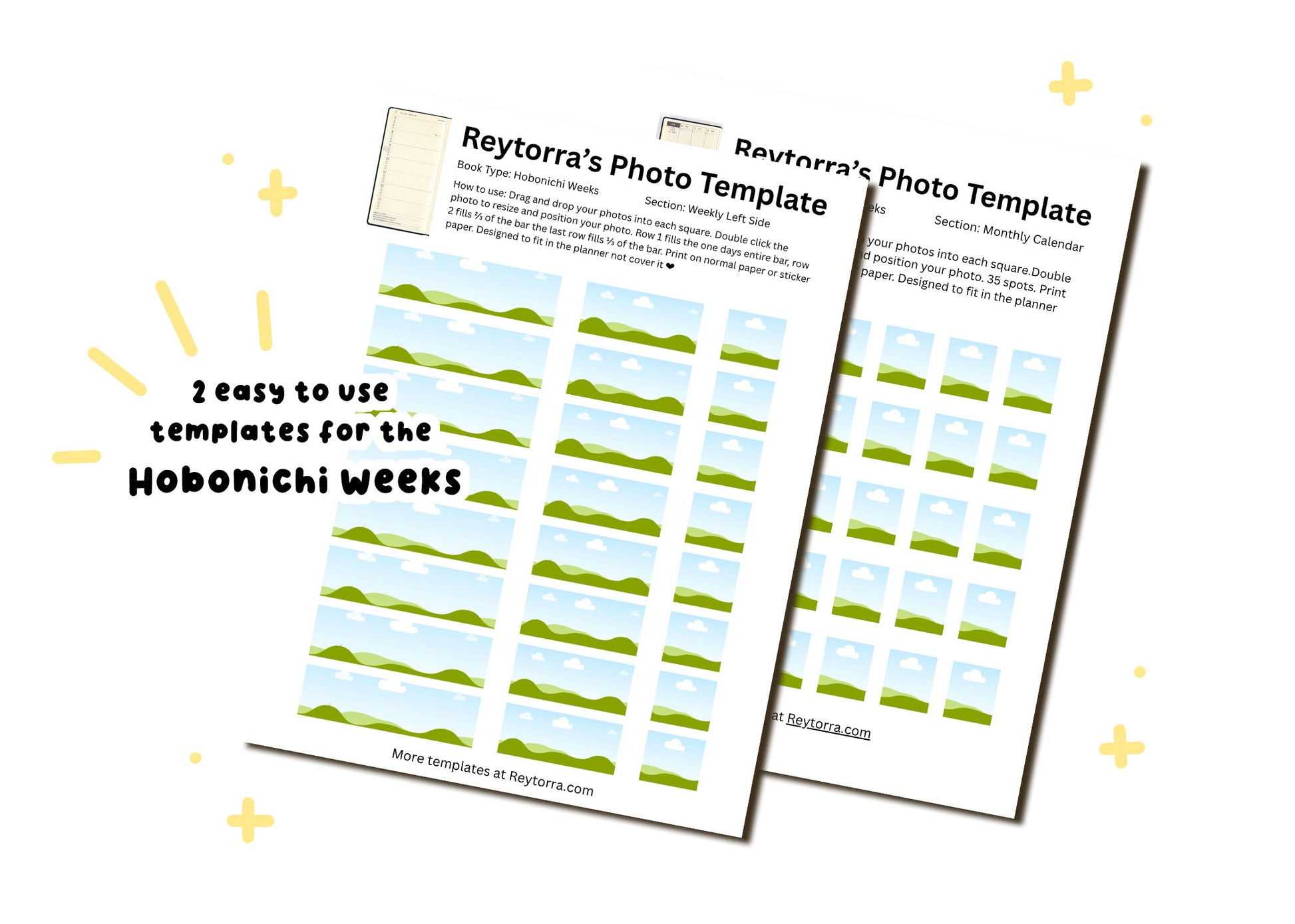 Hobonichi Weeks Photo Templates Reytorra