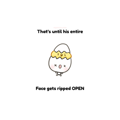 Cartoon egg character with a cracked shell on a white background