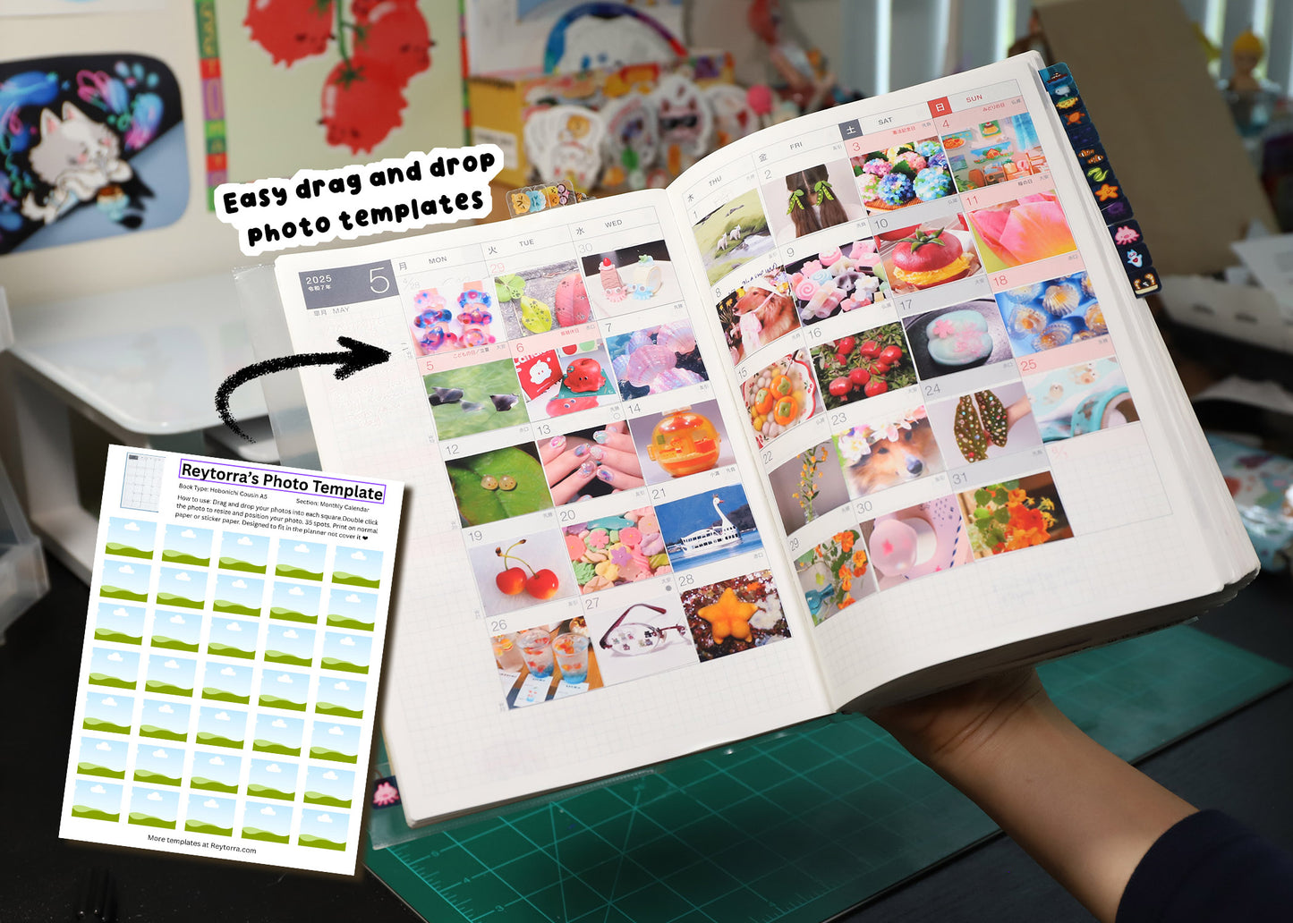 Hobonichi Cousin A5 Photo Templates