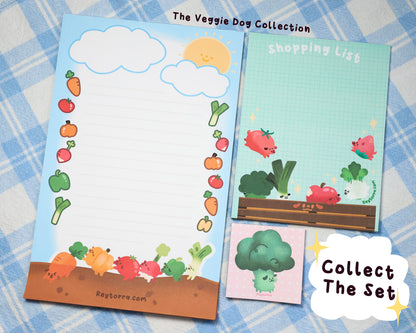 Veggie Dog Shopping List Sticky Notepads