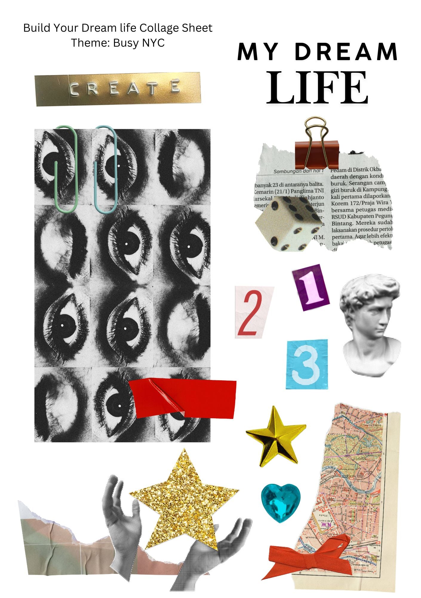 Dream Life Collage Paper - Live Stream Printable