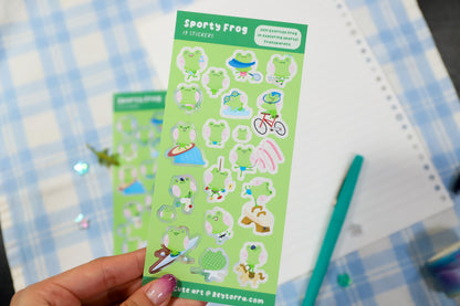 Sporty Frog Sticker Sheet