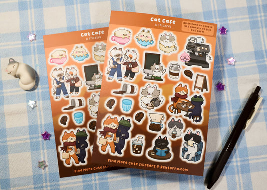 Cat Cafe Sticker Sheet