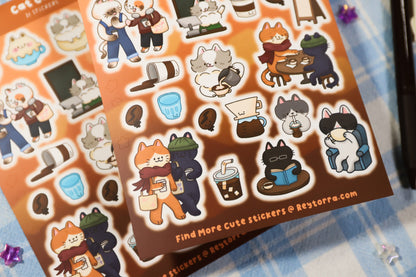 Cat Cafe Sticker Sheet
