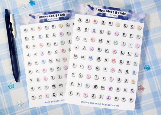 Alphabet Beads Sticker Sheet