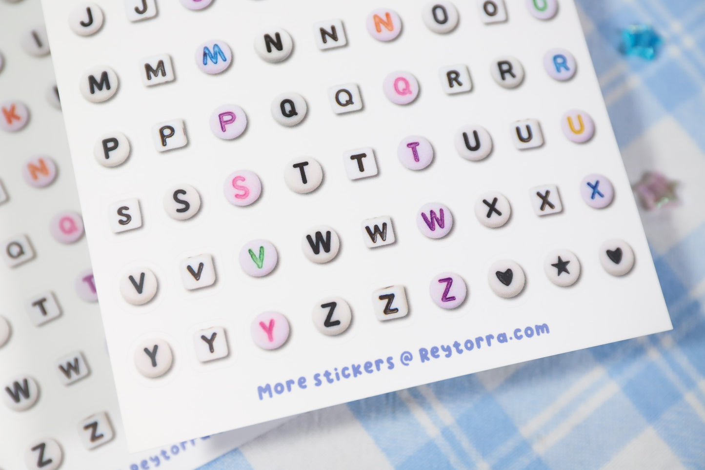 Alphabet Beads Sticker Sheet
