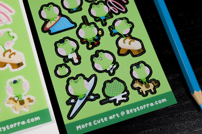 Sporty Frog Sticker Sheet