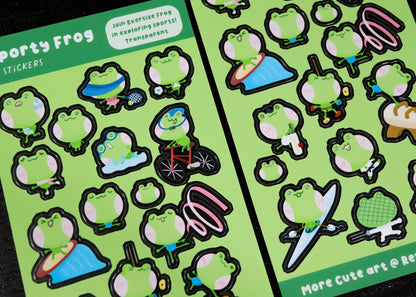 Sporty Frog Sticker Sheet