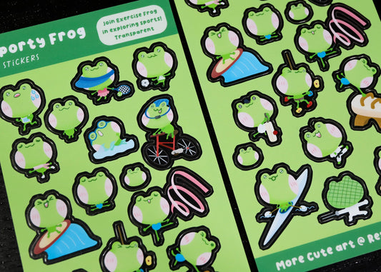 Sporty Frog Sticker Sheet