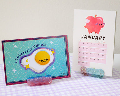 2024 Fruit Dog Calendar + 12 Stickers + 12 Prints