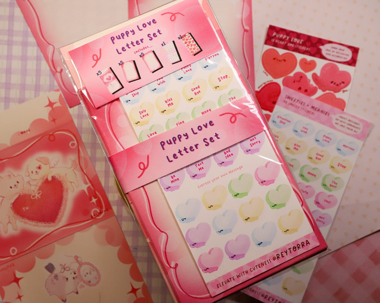 Puppy Love Stationery Set - 17 pcs Letter set + Sticker Sheets