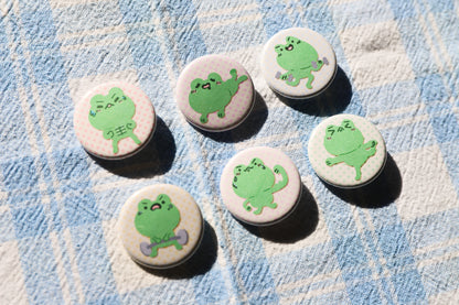 Gym Frog Button Pins - 6 to Collect