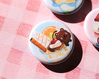 Dessert Bear Button Pins - 3 to collect