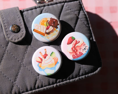 Dessert Bear Button Pins - 3 to collect