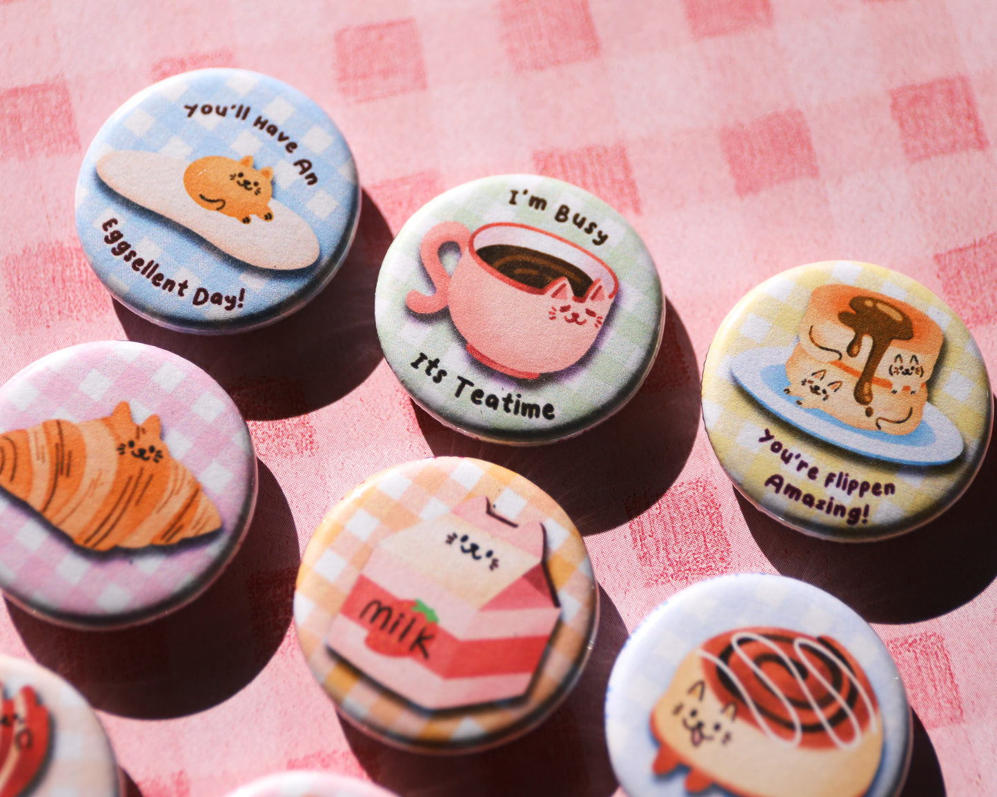 Brunch Cats Button Pins - 9 to Collect