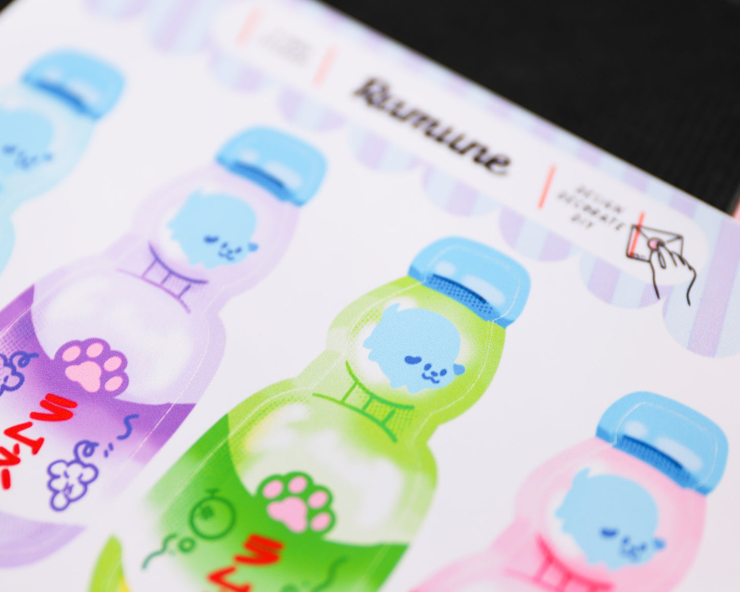 Ramune Soda Dog Stickers - 4 Stickers