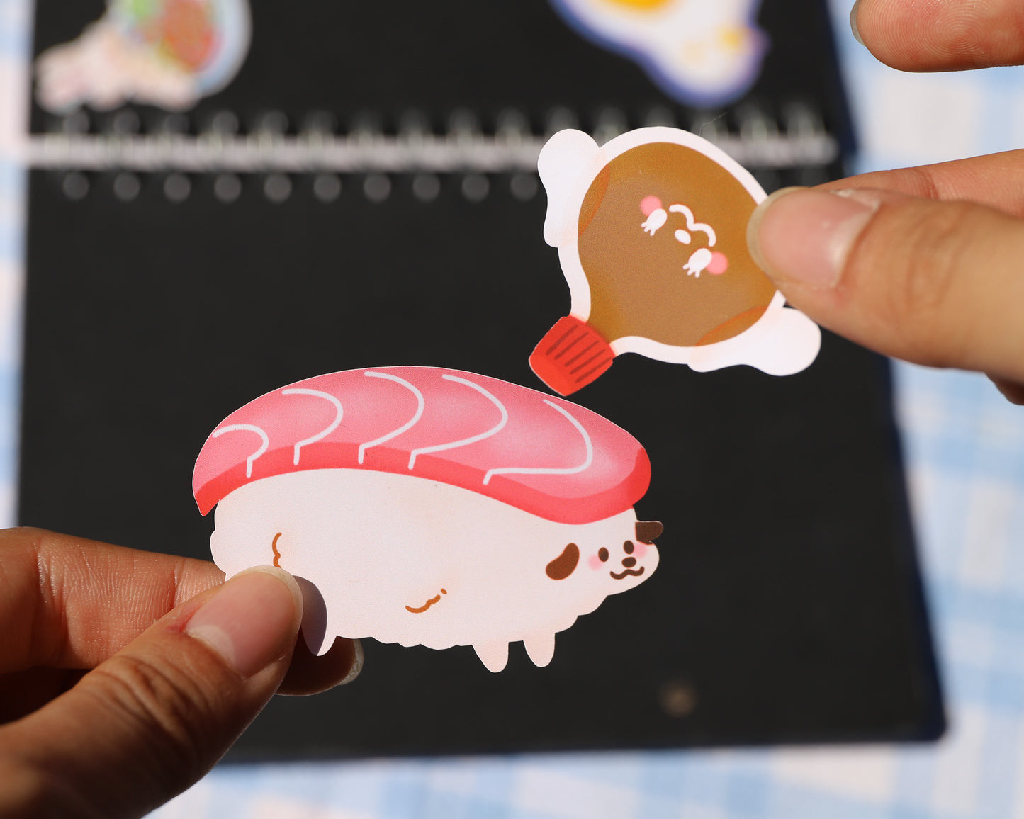 Sushi Dog Stickers - Salmon, Tuna, Octopus, Shrimp, Tamago, Eel