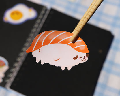 Sushi Dog Stickers - Salmon, Tuna, Octopus, Shrimp, Tamago, Eel