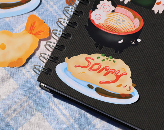 Omurice Pup Sticker - Omu So Sorry