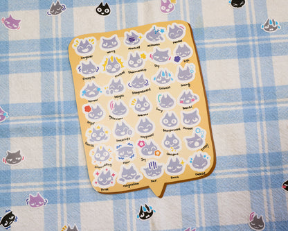 Animal crossing emotion reaction sticker sheet - 35 stickers