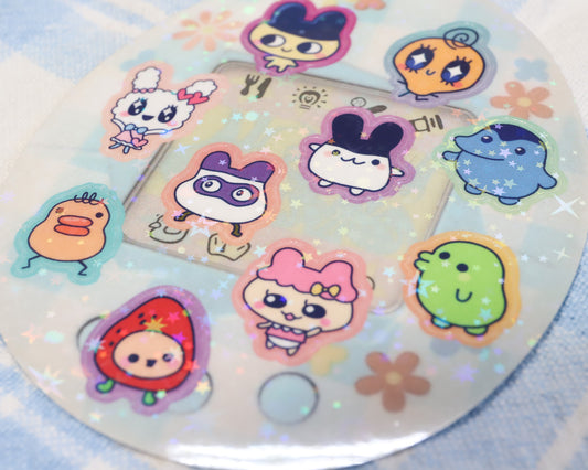 Tamagotchi Sparkle Stickers - Transparent Stickers