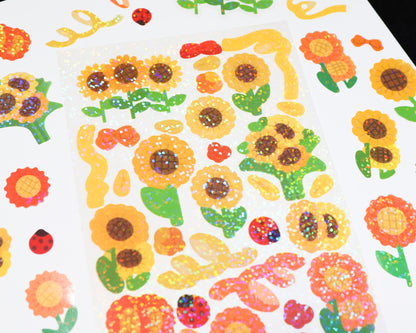 Sunflower Sparkle Ribbon Stickers - The Basics Collection