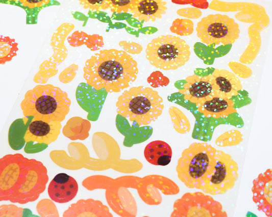 Sunflower Sparkle Ribbon Stickers - The Basics Collection