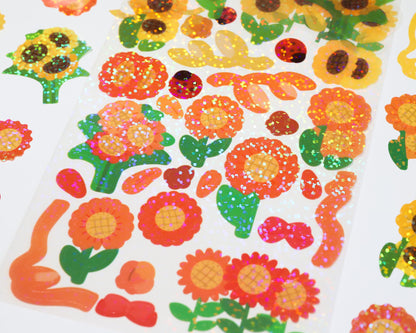 Sunflower Sparkle Ribbon Stickers - The Basics Collection