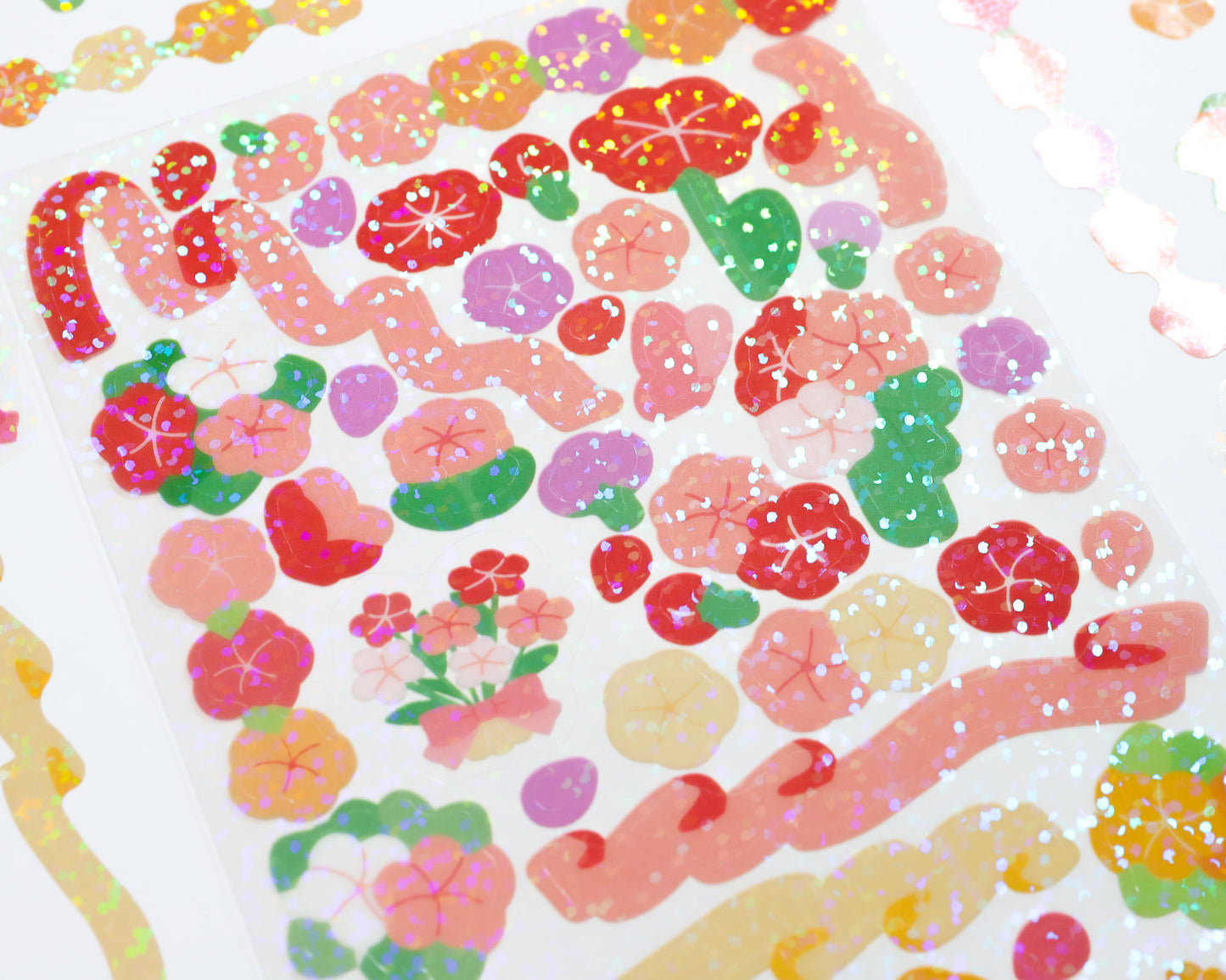 Tiny Flower Sparkle Ribbon Stickers - The Basics Collection