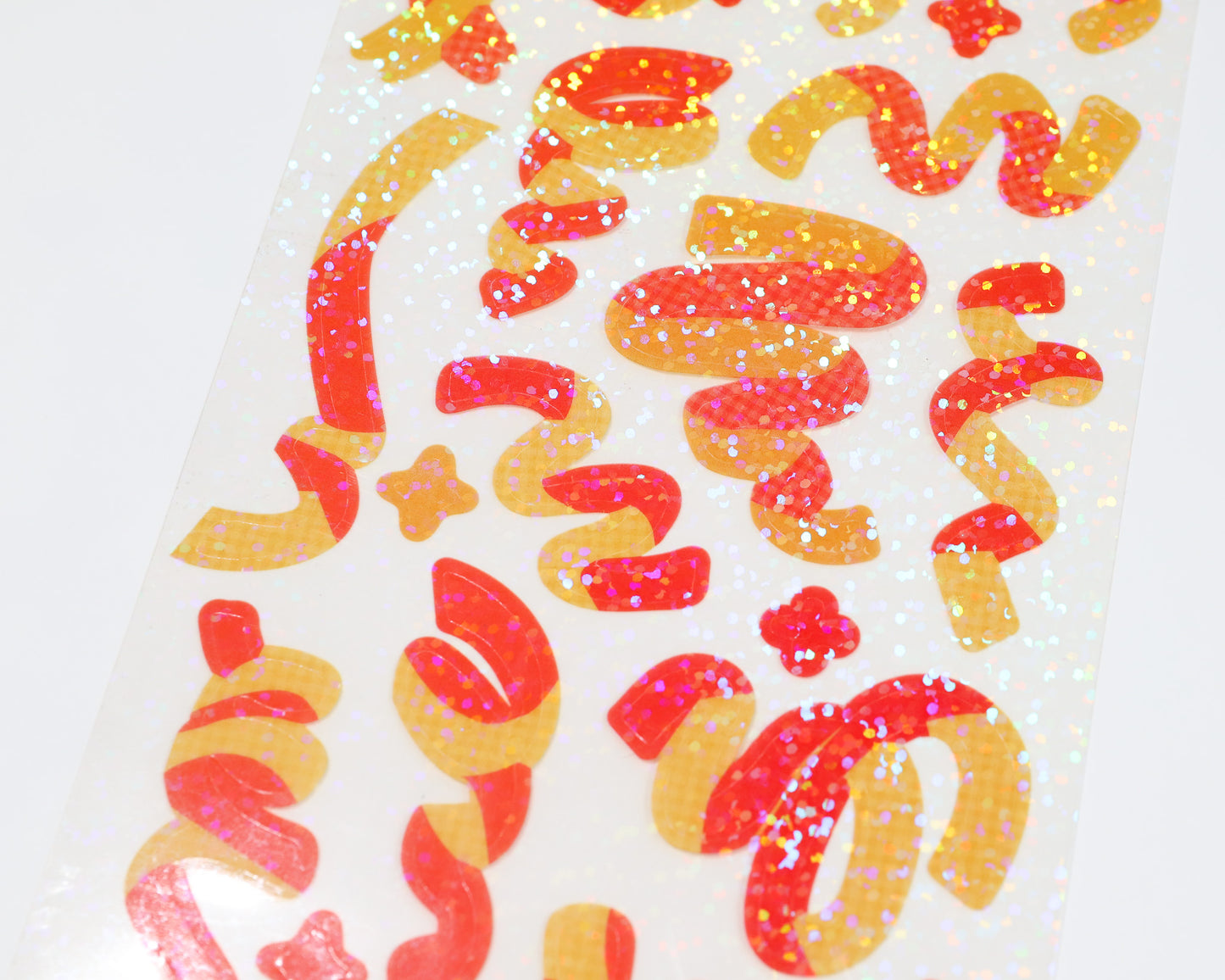 Orange Glitter Ribbon Stickers - The Basics Collection