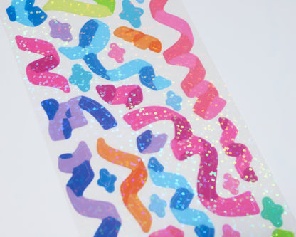 Rainbow Glitter Swirl Stickers - The Basics Collection