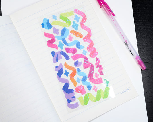 Rainbow Glitter Swirl Stickers - The Basics Collection