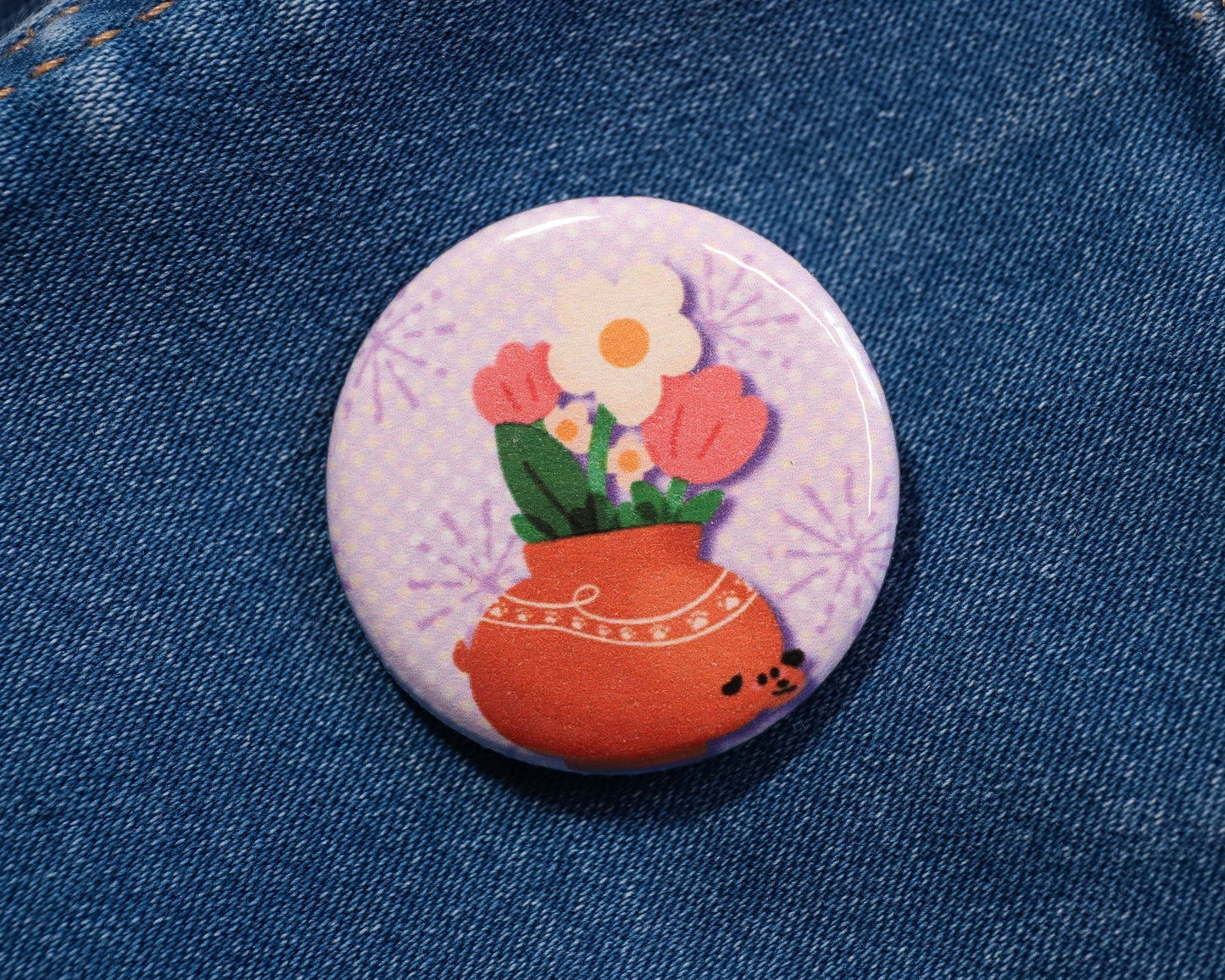 Round Potted Plant Pup Pin