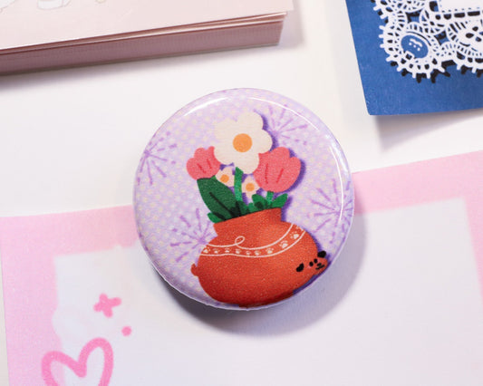 Round Potted Plant Pup Magnet