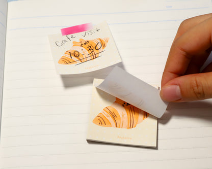 Croissant Cat Tiny Sticky NotePads