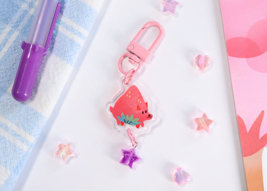 Strawberry Dog Keychain