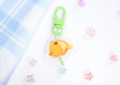 Tangerine Dog Keychain