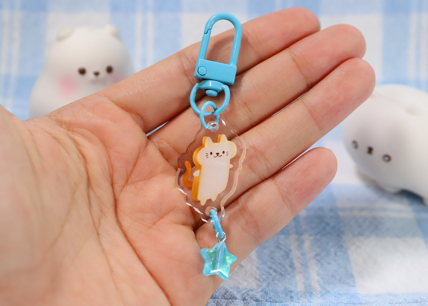 Milk Toast Cat Keychain