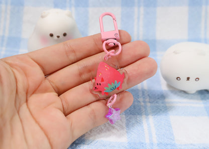 Strawberry Dog Keychain