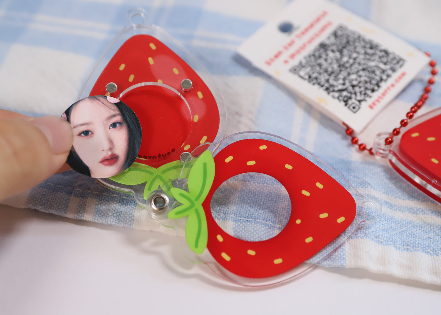 Strawberry Photoframe Keychain