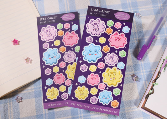 Konpeito Cat Candy Sticker Sheet