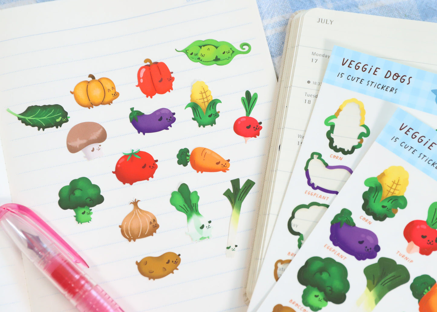 Veggie Dog Sticker Sheet