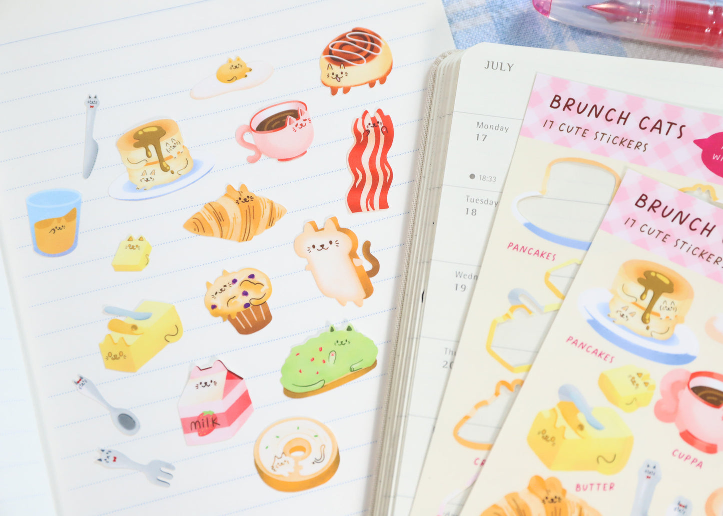 Brunch Cats Sticker Sheet