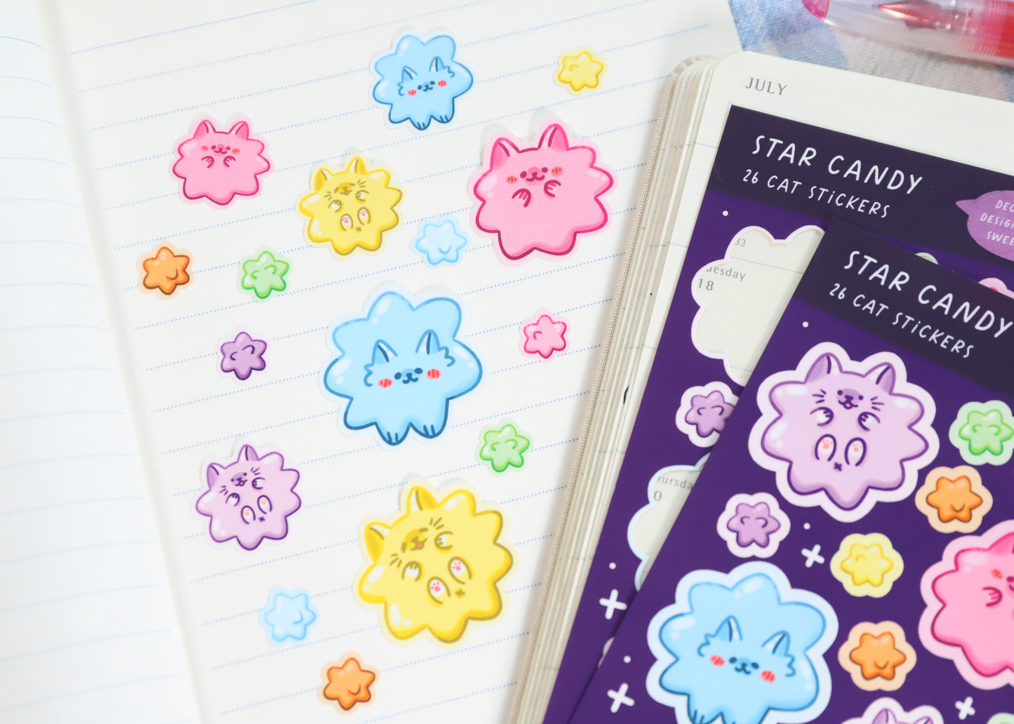 Konpeito Cat Candy Sticker Sheet